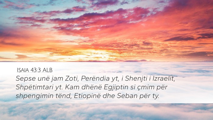 Isaia 43:3 ALB Bible Verse Image