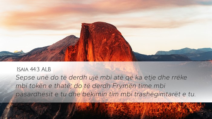 Isaia 44:3 ALB Bible Verse Image