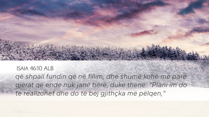 Isaia 46:10 ALB Bible Verse Image