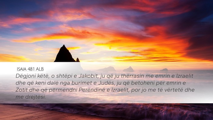 Isaia 48:1 ALB Bible Verse Image