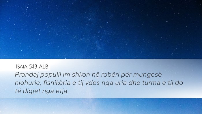 Isaia 5:13 ALB Bible Verse Image