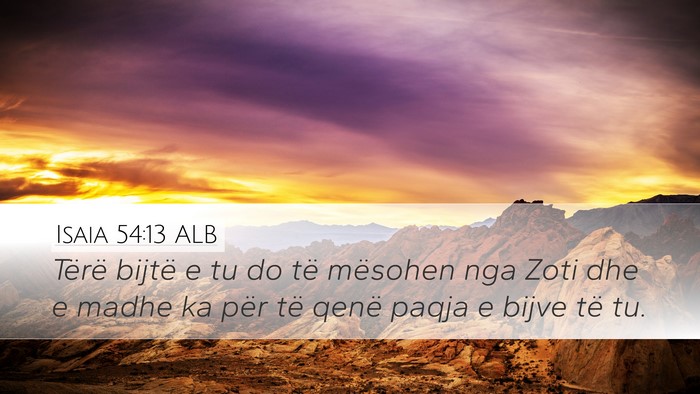 Isaia 54:13 ALB Bible Verse Image