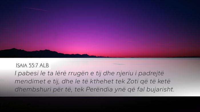Isaia 55:7 ALB Bible Verse Image