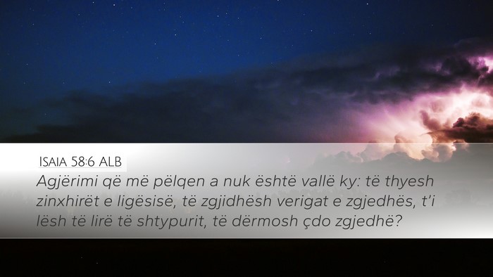 Isaia 58:6 ALB Bible Verse Image