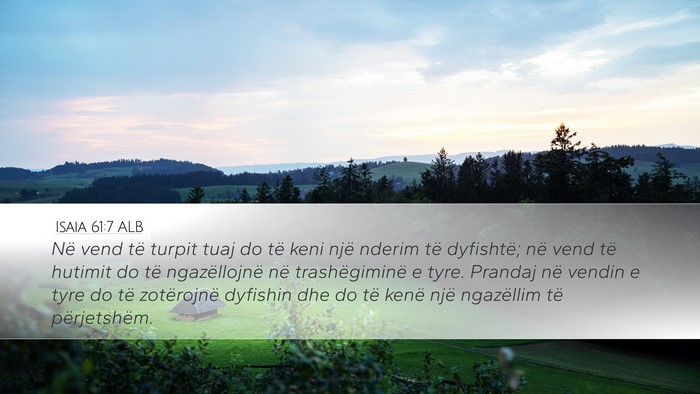 Isaia 61:7 ALB Bible Verse Image