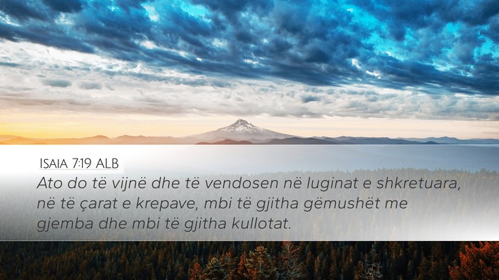 Isaia 7:19 ALB Desktop Wallpaper - Ato do të vijnë dhe të vendosen në luginat e - Desktop Bible Verse Wallpaper