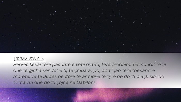 Jeremia 20:5 ALB Bible Verse Image