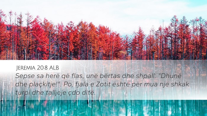Jeremia 20:8 ALB Bible Verse Image
