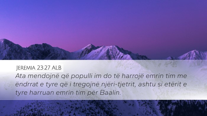 Jeremia 23:27 ALB Bible Verse Image