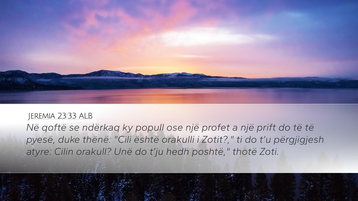 Jeremia 23:33 ALB Bible Verse Image