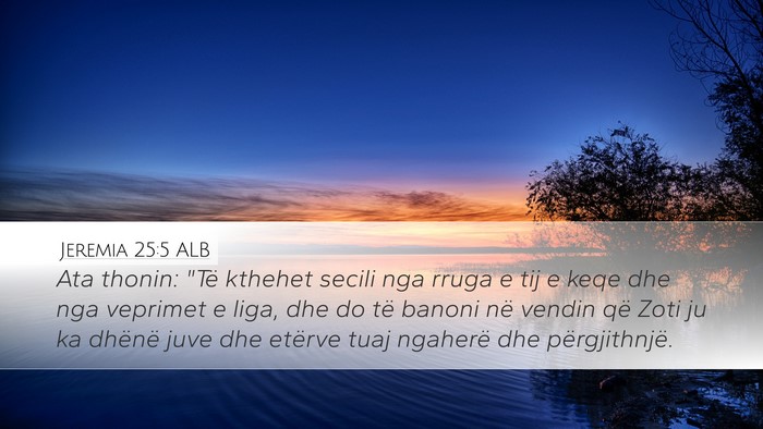 Jeremia 25:5 ALB Bible Verse Image