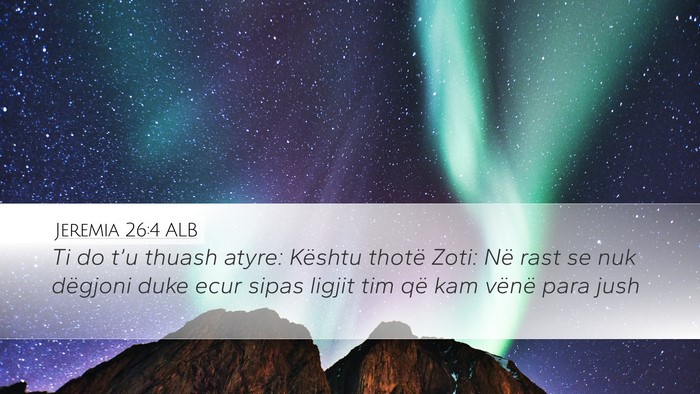 Jeremia 26:4 ALB Bible Verse Image