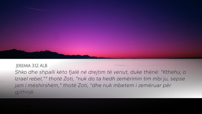 Jeremia 3:12 ALB Bible Verse Image