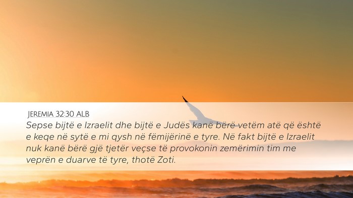 Jeremia 32:30 ALB Bible Verse Image