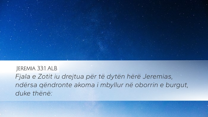 Jeremia 33:1 ALB Bible Verse Image