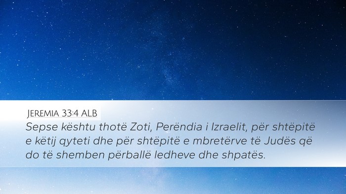 Jeremia 33:4 ALB Bible Verse Image