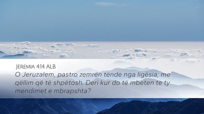 Jeremia 4:14 ALB Bible Verse Image