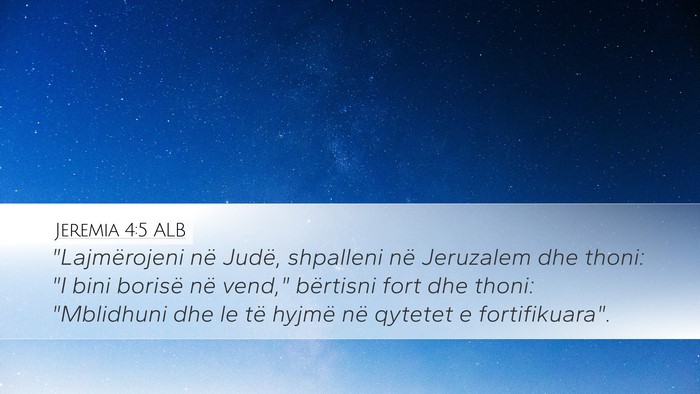 Jeremia 4:5 ALB Desktop Wallpaper - 
