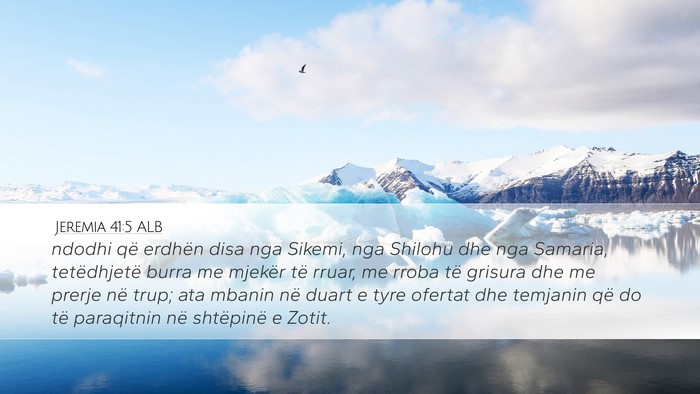 Jeremia 41:5 ALB Bible Verse Image