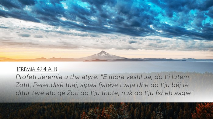 Jeremia 42:4 ALB Bible Verse Image
