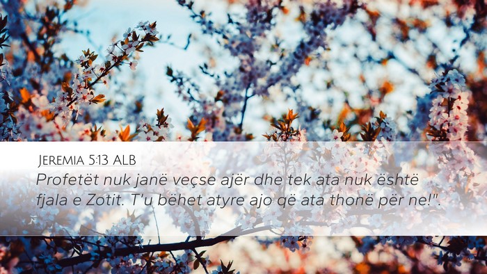 Jeremia 5:13 ALB Desktop Wallpaper - Profetët nuk janë veçse ajër dhe tek ata nuk - Desktop Bible Verse Wallpaper