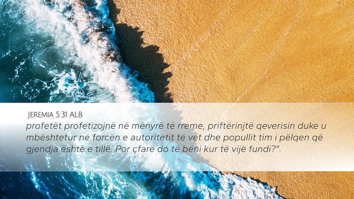 Jeremia 5:31 ALB Bible Verse Image