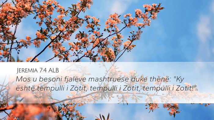 Jeremia 7:4 ALB Bible Verse Image