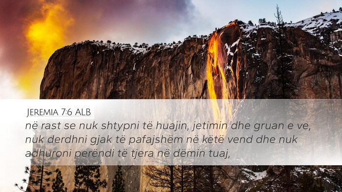 Jeremia 7:6 ALB Bible Verse Image