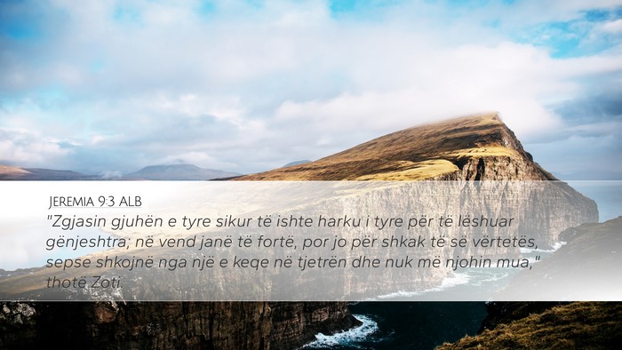 Jeremia 9:3 ALB Bible Verse Image