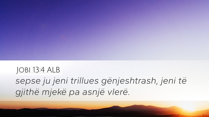 Jobi 13:4 ALB Bible Verse Image