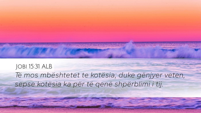 Jobi 15:31 ALB Bible Verse Image