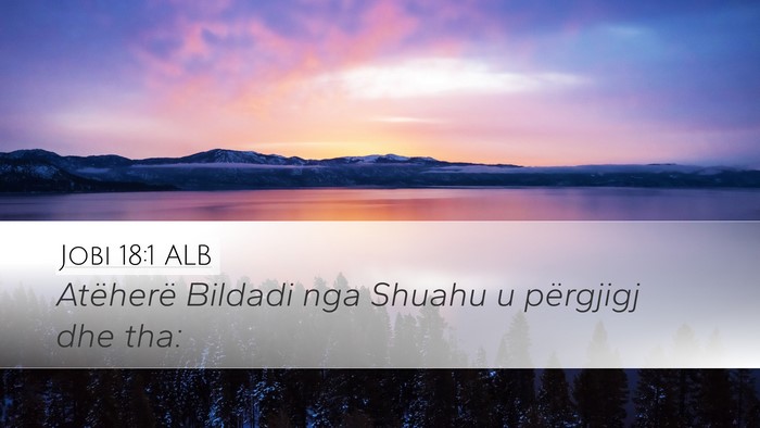 Jobi 18:1 ALB Desktop Wallpaper - Atëherë Bildadi nga Shuahu u përgjigj dhe - Desktop Bible Verse Wallpaper