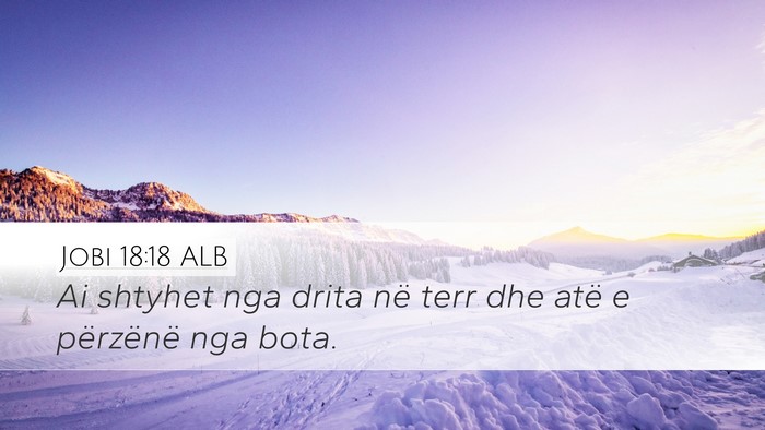 Jobi 18:18 ALB Bible Verse Image