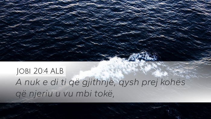 Jobi 20:4 ALB Bible Verse Image