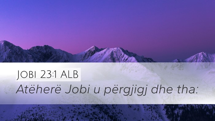 Jobi 23:1 ALB Desktop Wallpaper - Atëherë Jobi u përgjigj dhe - Desktop Bible Verse Wallpaper