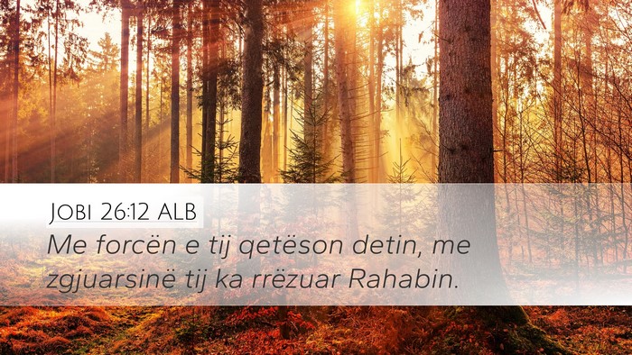 Jobi 26:12 ALB Bible Verse Image