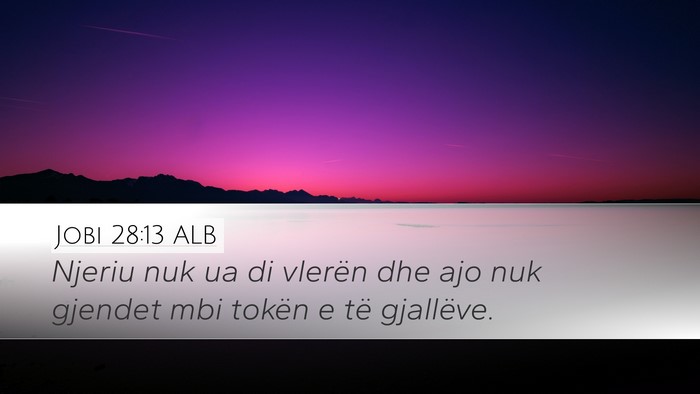 Jobi 28:13 ALB Bible Verse Image