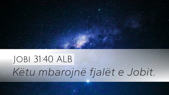 Jobi 31:40 ALB Bible Verse Image