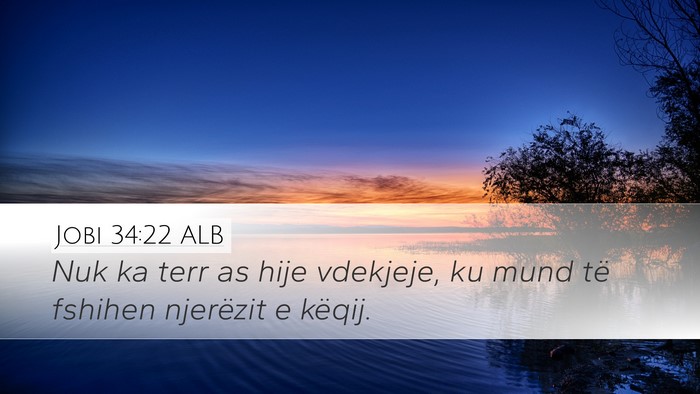 Jobi 34:22 ALB Bible Verse Image