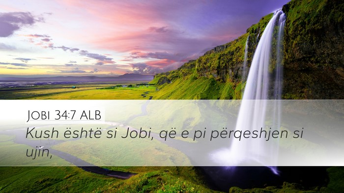 Jobi 34:7 ALB Bible Verse Image