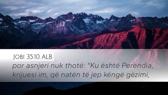 Jobi 35:10 ALB Bible Verse Image