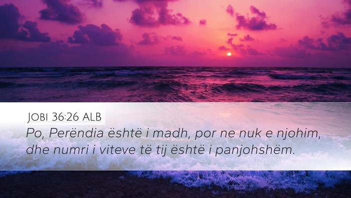 Jobi 36:26 ALB Bible Verse Image