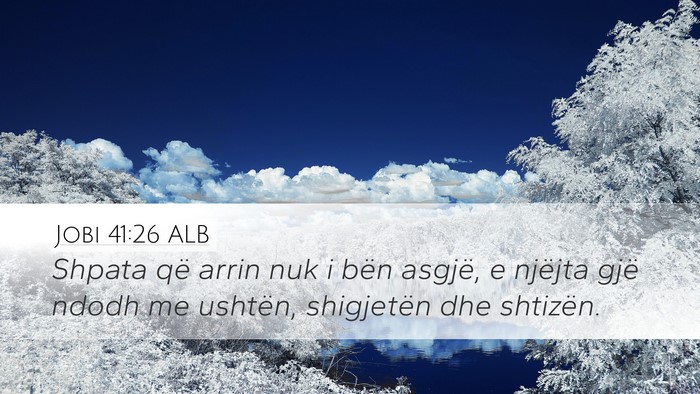 Jobi 41:26 ALB Bible Verse Image