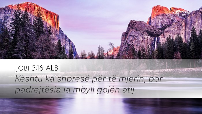 Jobi 5:16 ALB Bible Verse Image