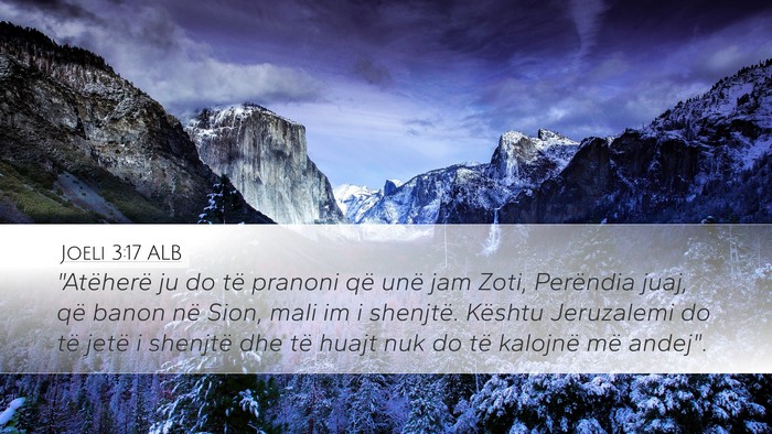 Joeli 3:17 ALB Bible Verse Image