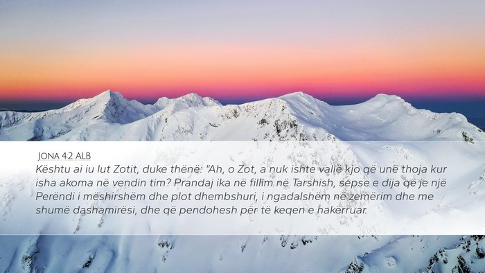 Jona 4:2 ALB Bible Verse Image