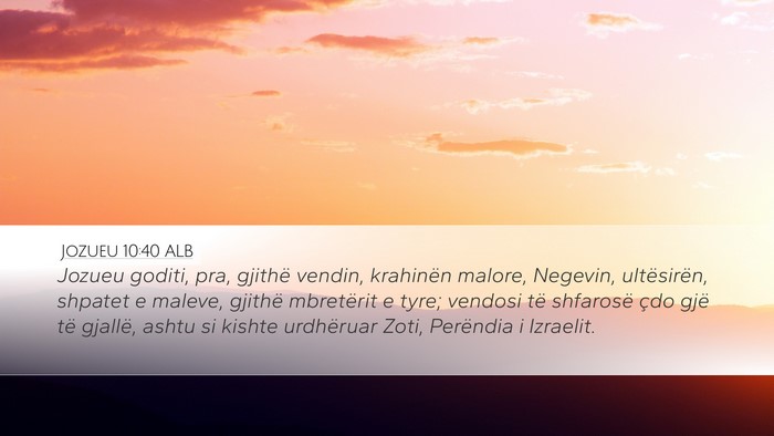 Jozueu 10:40 ALB Bible Verse Image