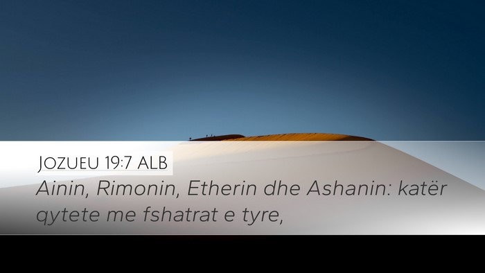 Jozueu 19:7 ALB Bible Verse Image