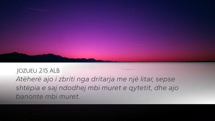 Jozueu 2:15 ALB Bible Verse Image
