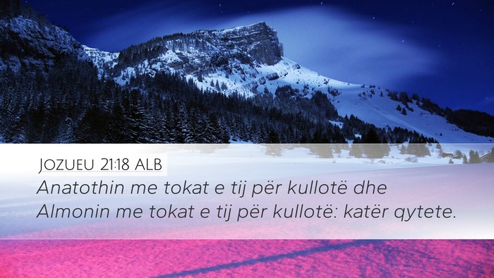 Jozueu 21:18 ALB Bible Verse Image